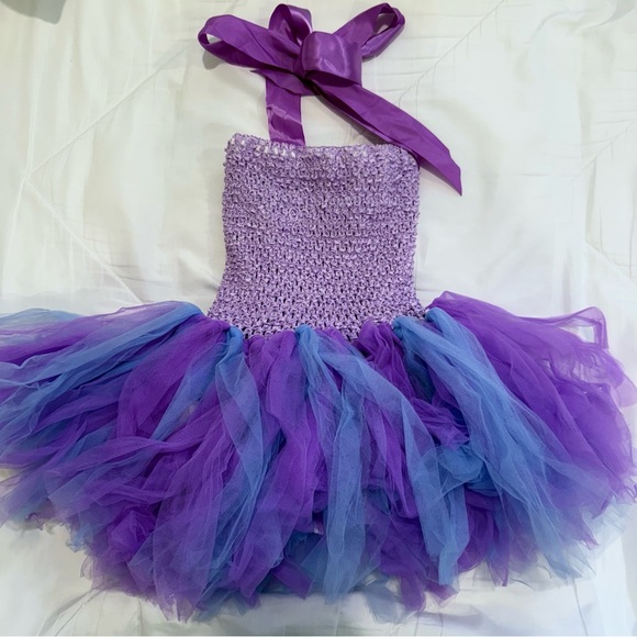 Unbranded Toddler Mermaid Purple and Blue Tutu Costume Birthday Dress size 4T - Picture 2 of 3